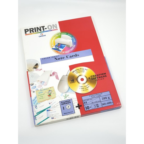 ورق طابعة ملونة نوت كارد ابيض ناعم 200غم 10 ورقة CANSON